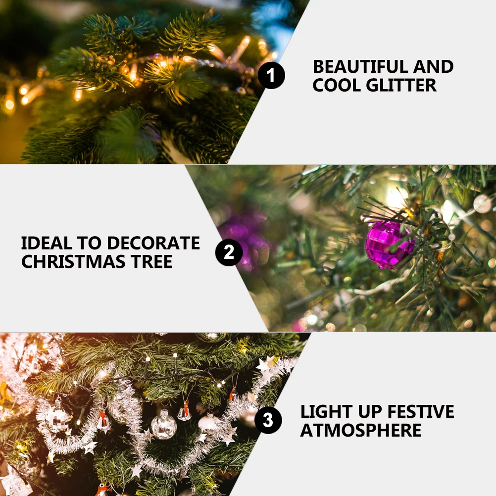 

60Pcs Christmas Mini Drum Hanging Ornaments Colorful Glitter Decorations Xmas Tree Pendant Home Party Supplies