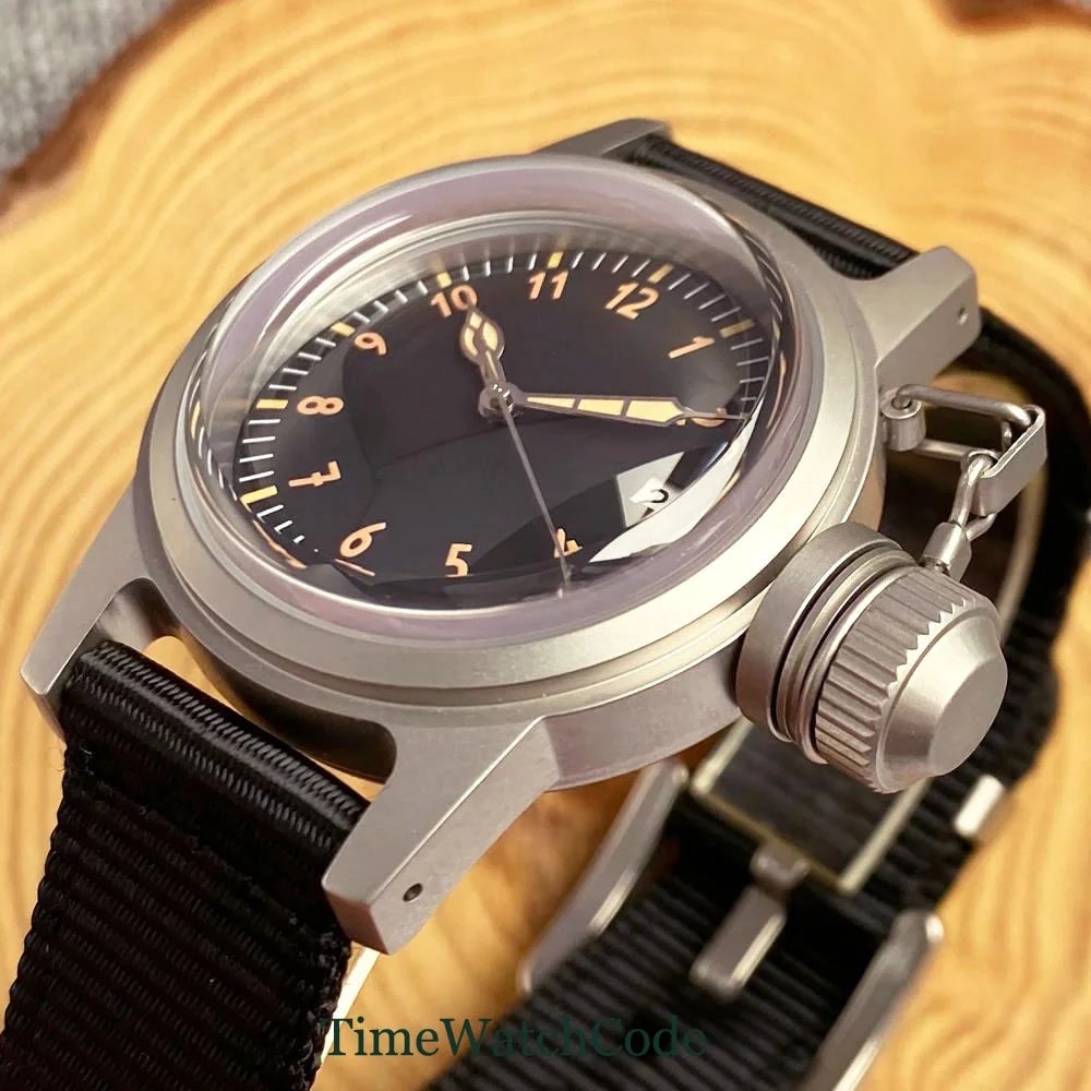 Tandorio Frogman Automatic Watch for Men Vintage Domed Sapphire Crystal NH35 Movement Date Sandblasted 200m Waterproof 36mm