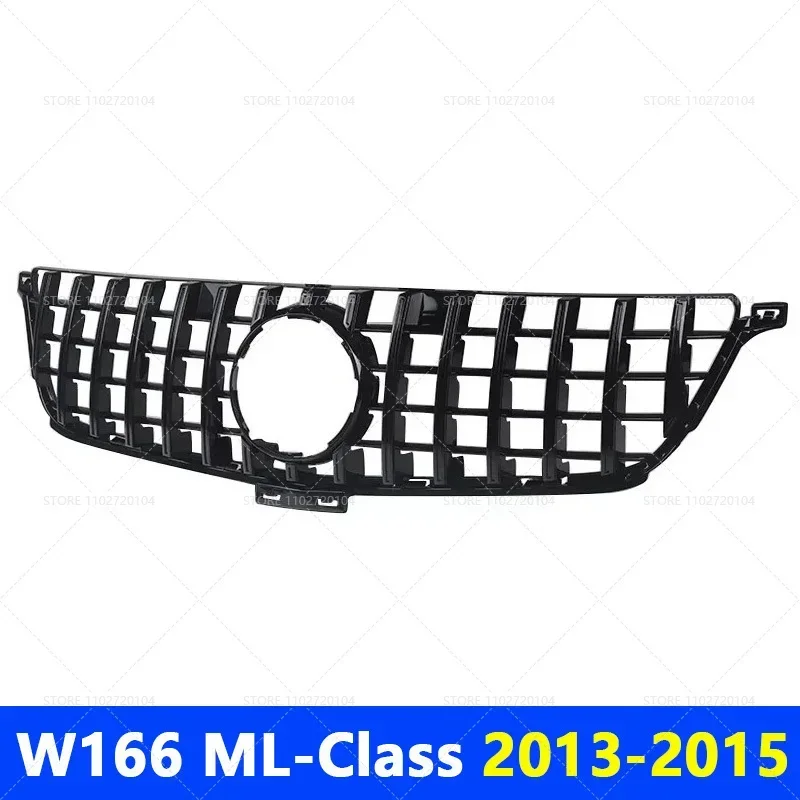 for 2013-2015 W166 ML-Class Mercedes Benz ML300 ML320 ML350 ML400 ML550 GT Style Upper Bumper Hood Mesh Front Grill Grille