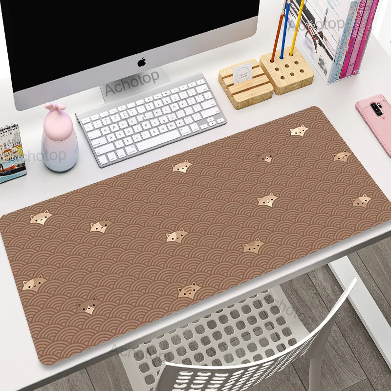 Japanese Wave Large Mouse Pad 100x50 Computer Mousepad Company Gaming Mausepad XXL Keyboard Mouse Mat Black Cat Office Desk Mats