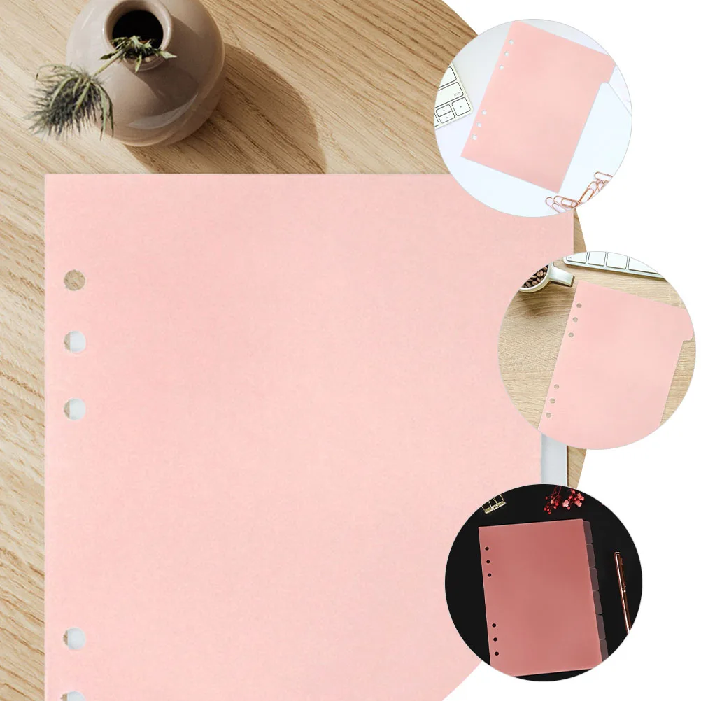 

6 Sheets Plastic Photo PP Hole Punch Index Dividers for Office 6 Ring Binder Tabs Students Gifts ganizer Accessories