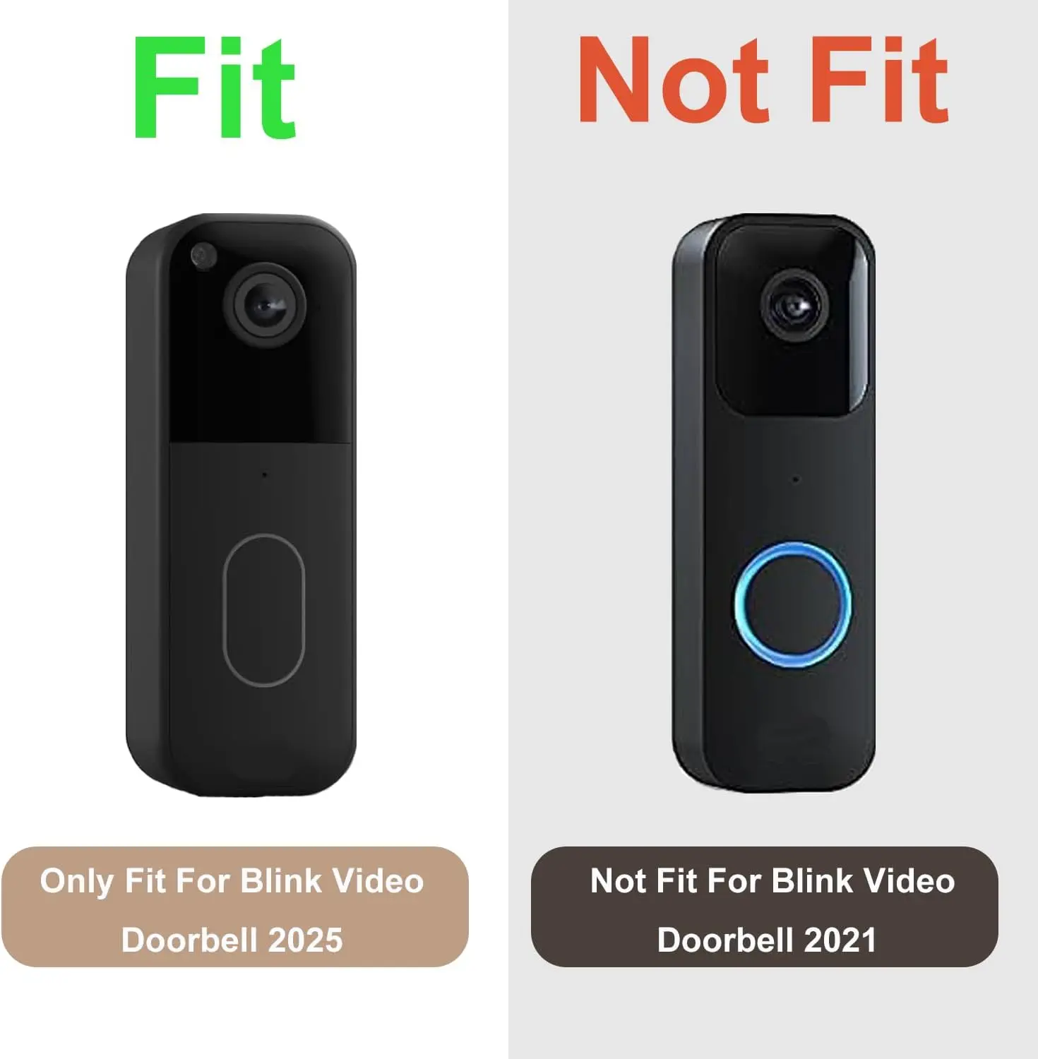 Silicone Protective Cover for Blink Video Doorbell 2nd Gen, Weatherproof Shock-Absorbing Skin with Scratch-Resistant Bumper, Full Protection, Quick Installation