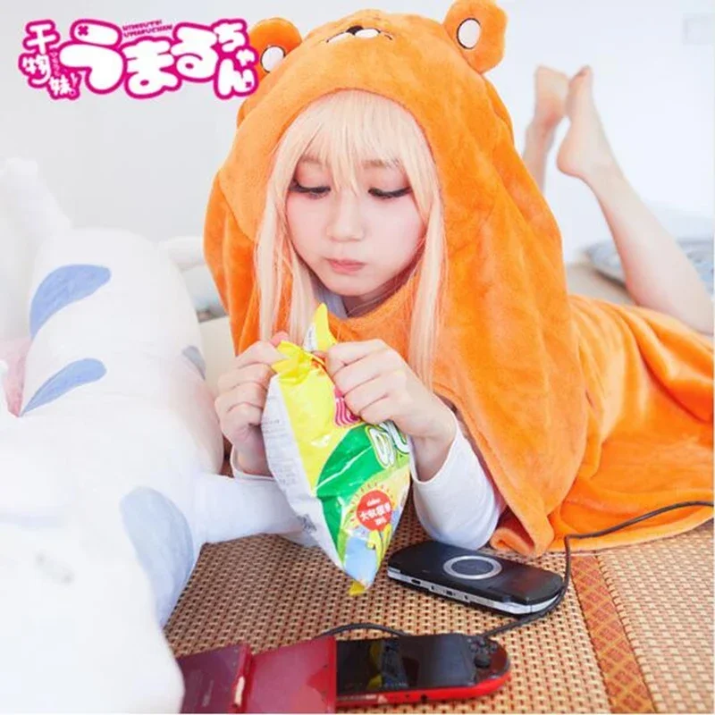 Himouto Umaru-chan عباءة أنيمي أومارو تشان دوما أومارو تأثيري حلي الفانيلا عباءة كيب بطانية قبعة لينة هوديي نيسيي هالوين #3