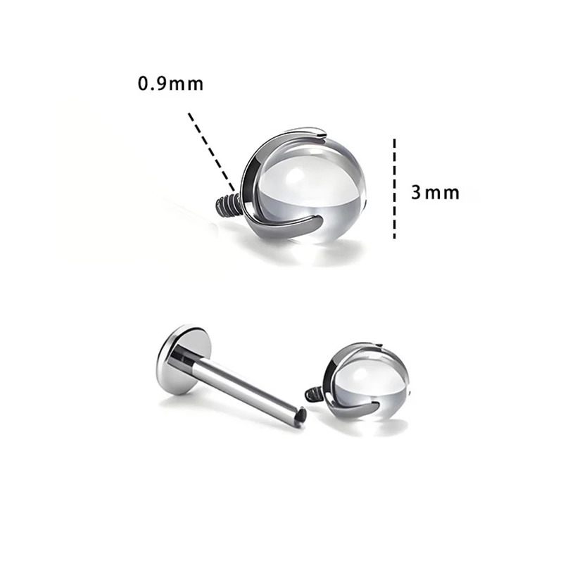 ASTM F136 G23 Titan Labret Piercing Seestern Biene Blatt CZ Push Pin Gewinde 16G Knorpel Körperschmuck – Detail 4