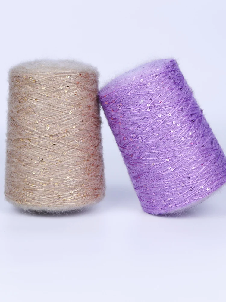 500G sequined thread glitter mohair, hand-woven fine wool