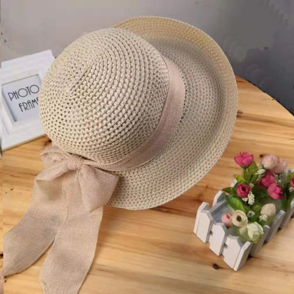 Women\'s Summer Hat Beach Outing Sun Hat Straw Hat Foldable Straw Hat Woman Travel Female Vacation UV Protection Visor Hat