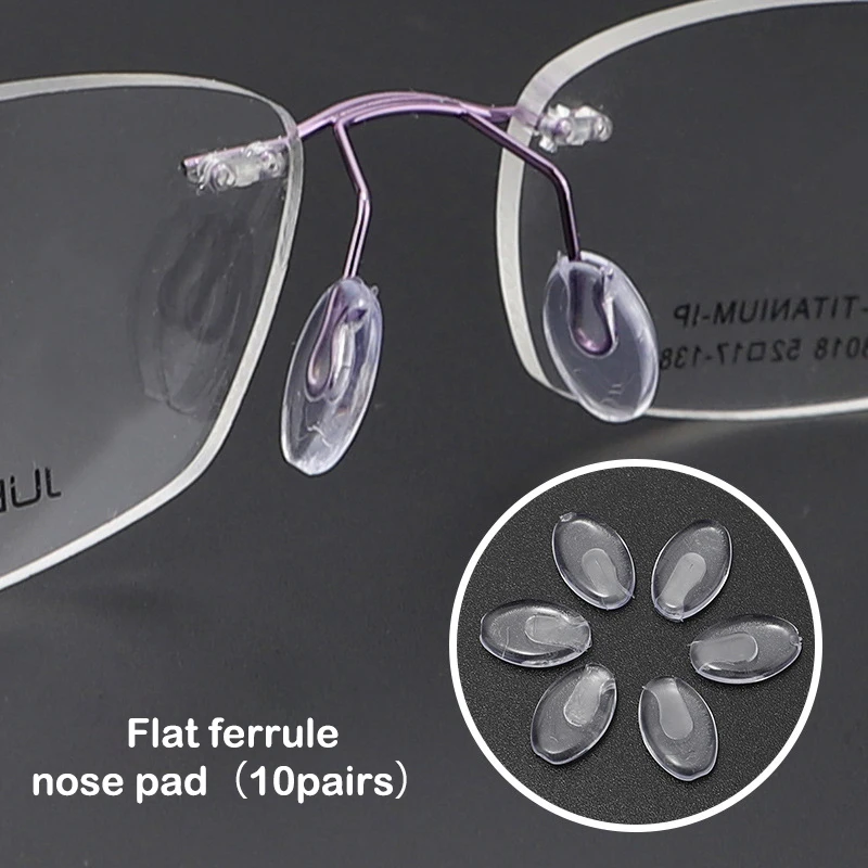 10Pair Oval Air Chamber PVC Eyeglass Nose Pads Anti Drop Sunglasses Glasses Replacement