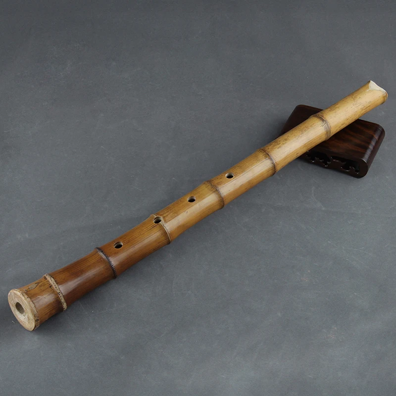 5 Holes Japan Style Shakuhachi D Key Musical Instruments Bamboo Flute With Root Woodwind Instrument