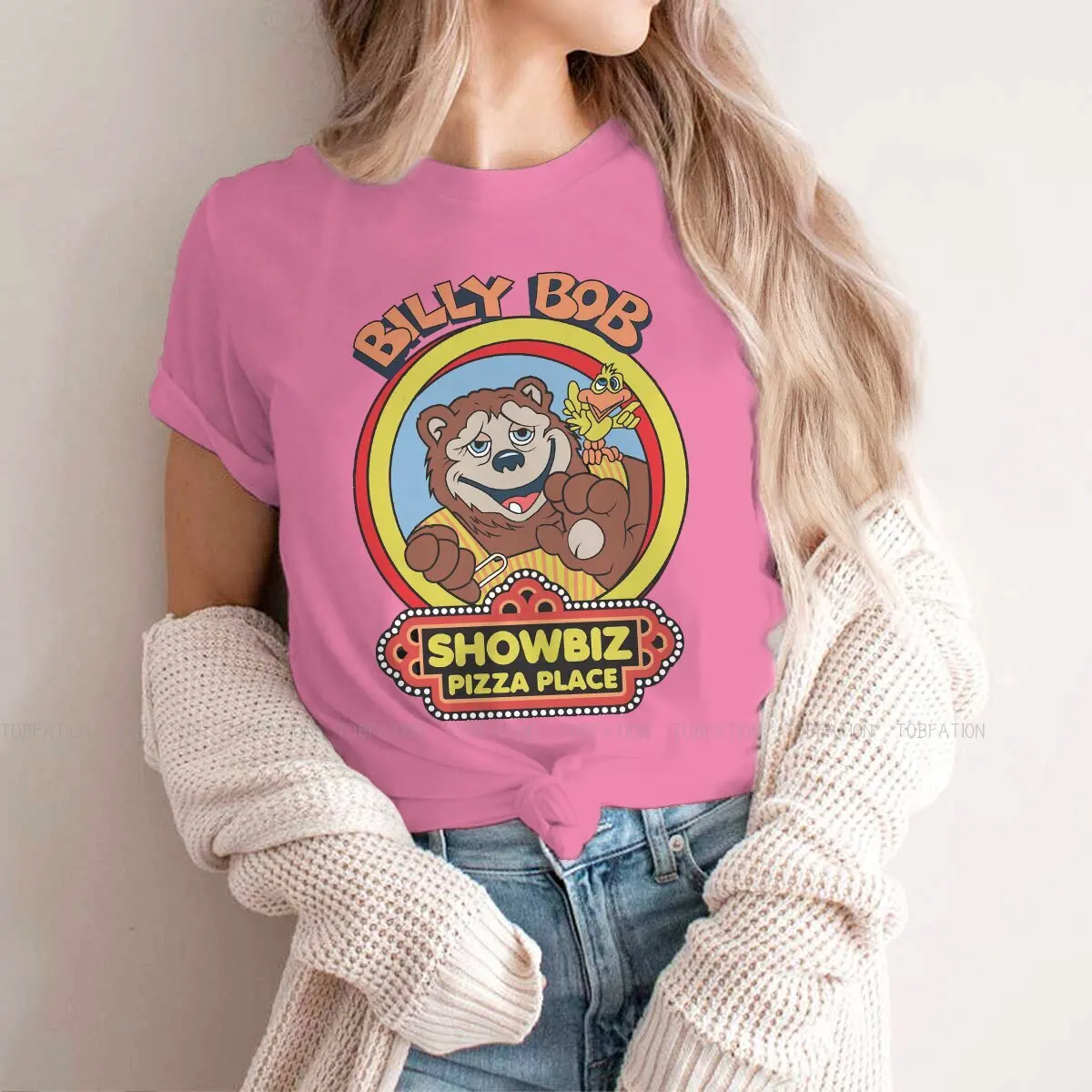 Chuck E Cheese Dining Room TShirt for Woman Girl 4XL Showbiz Pizza Billy Bob  Basic Summer Tee T Shirt Novelty Loose