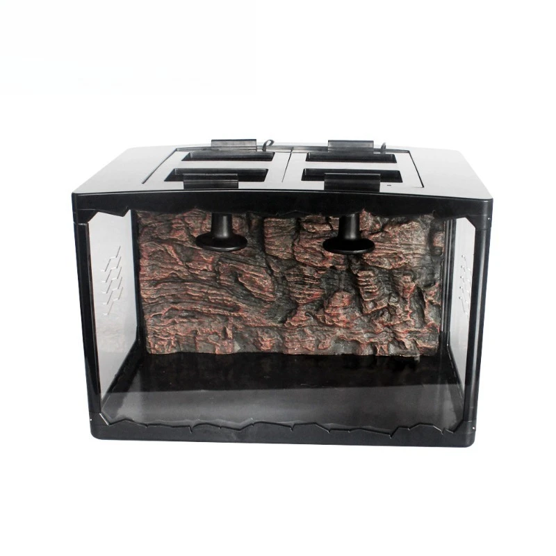 

Single Layer, Foldable Box Climbing Pet Acrylic Tempered Glass Assembled Lizard Chameleon Feeding Box