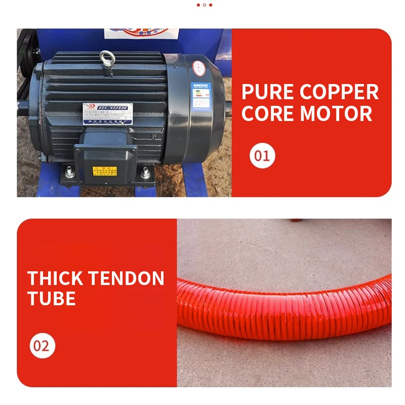 Macchina per l'aspirazione dei cereali Grande macchina per la pompaggio dei cereali a trasmissione centrale Tubo di aspirazione grande Raccolta di manufatti per cereali Aspirazione di artefatti di grano, mais, riso