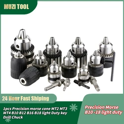 1pcs Precision Morse Cone MT2 MT3 MT4 B10 B12 B16 B18 Light Duty Key Drill Chuck 0.6-6mm 1.5-13mm 1-10mm Taper Arbor CNC Machine