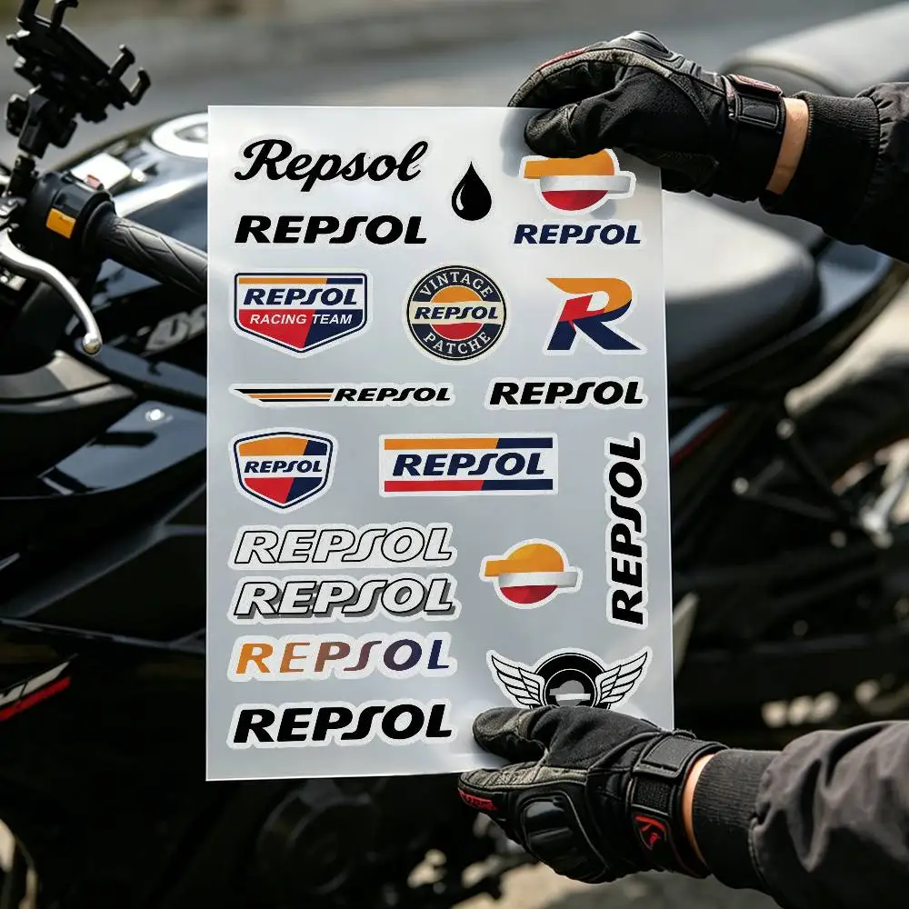 For REPSOL Helmet Reflective Sticker Set Safety Decal for Motorcycle Bike Car  High Intensity Glow New Arrival