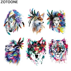 ZOTOONE Wolf Tiger Horse Heat Transfer Patches for Clothing Printed Diy Cute Animal Transfert Thermocollants T-shirt Applique G