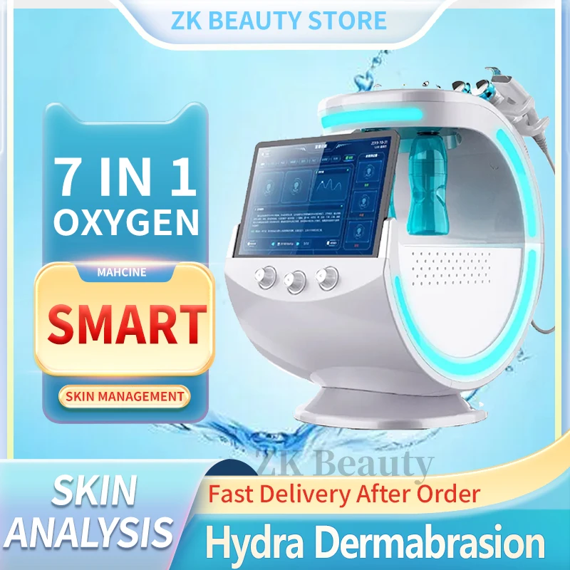 

Professional 7 in 1 Intelligent Blue Ice Skin Analyzer BIO Microdermabrasion Ultrasound Facial Cleansing Aqua Peeling Beauty