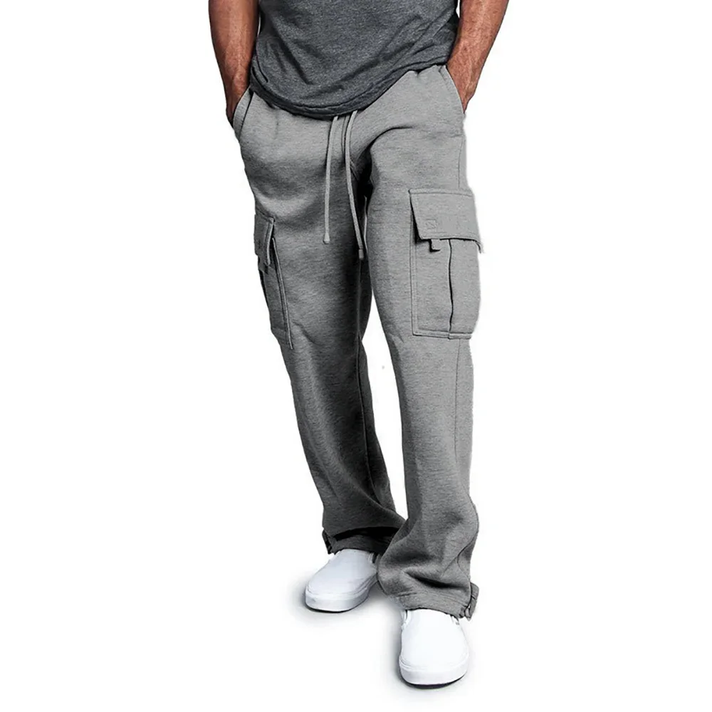 Men's Loose Fit Cargo Sweatpants Autumn Long Sport Jogging Overalls Joggers with Pockets Streetwear Trousers