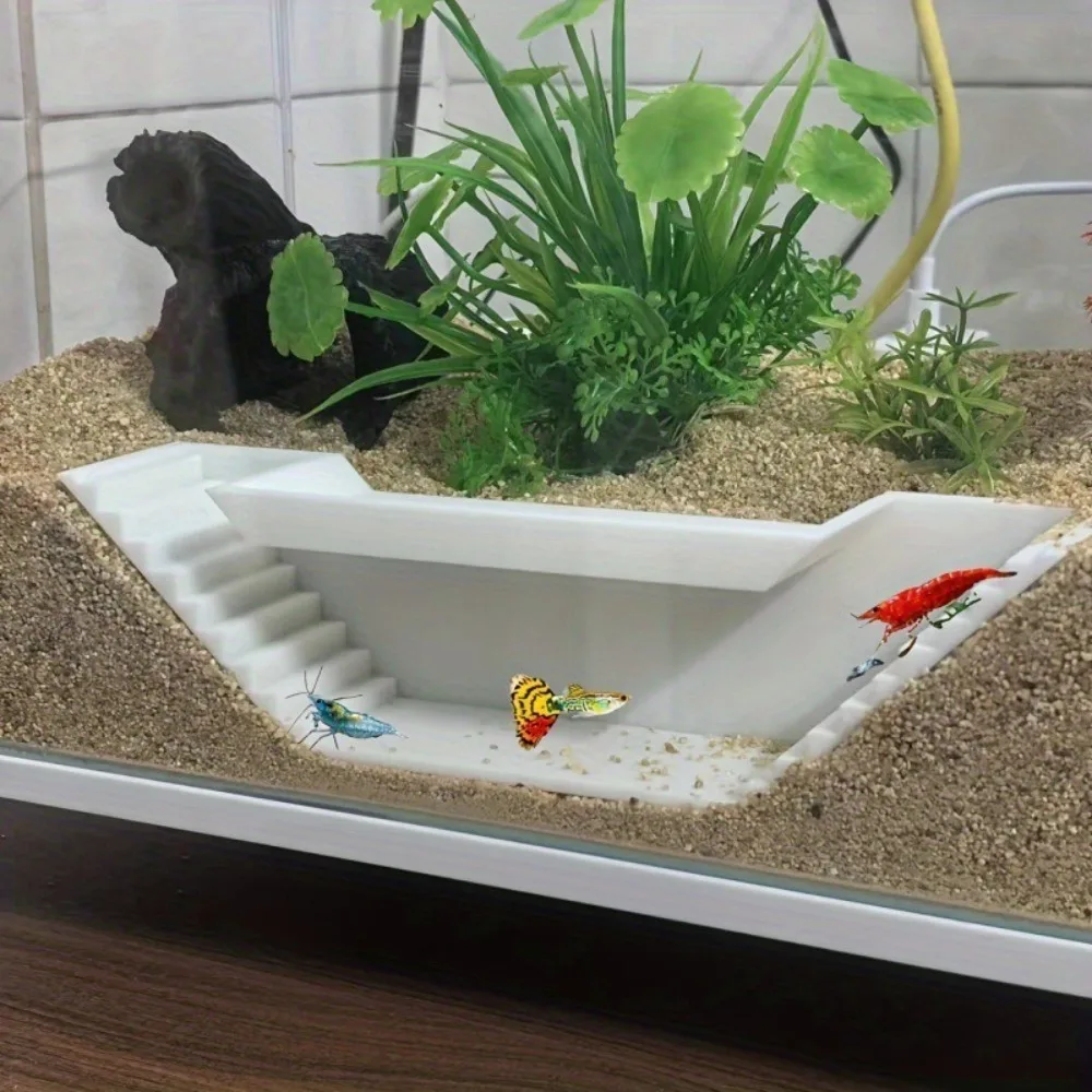 

Creative Non-slip Fish Shelter Cave Bottom Stepped Widened Shrimp Cave Plastic Hideouts for Breeding Feed