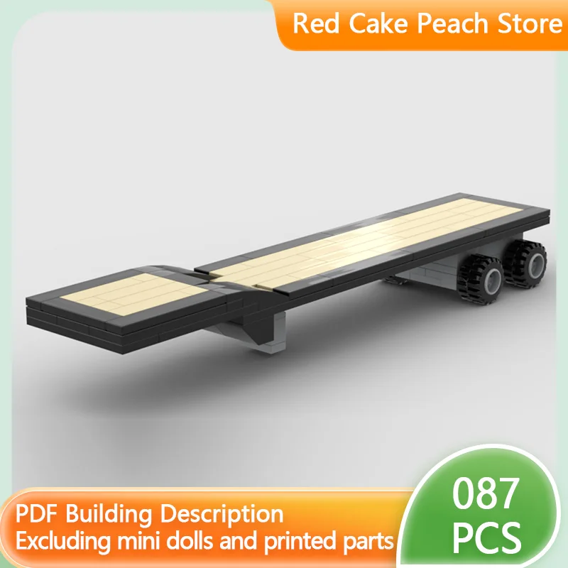 

Модель городской автомобиль MOC, строительные кирпичи, длинный транспортный бортовой прицеп, модульная технология, детские праздничные подарки, сборка игрушек, костюм