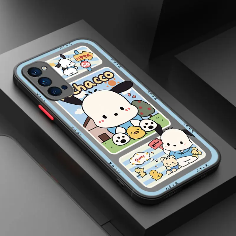 Cute Pochacco Translucent Phone Case For OPPO A57 A58 A74 A78 A94 4G A55 A98 5G A15 A16 A17 A31 A36 A38 A52 A59 A53 A93 2020