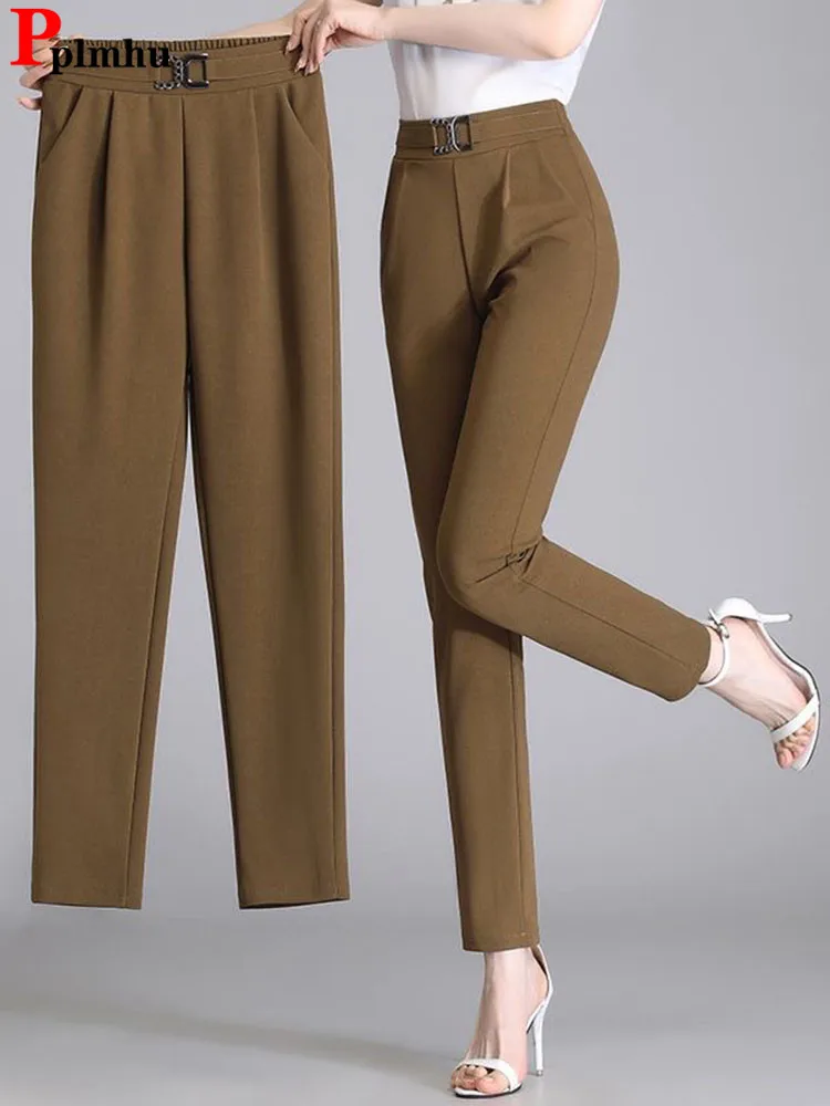 

Women Spring Summer Pants Vintage High Waist Harem Trousers Korean Fashion Baggy Pencil Pantalones Office Oversize 90cm Spodnie