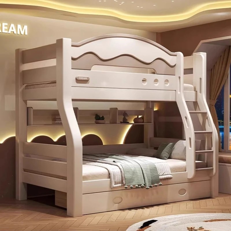 

Home Modern luxury solid wood bunk bed with mattress Double loft bed 2 people 120x200 135x200 150x200 160x200 cm bedroom beds