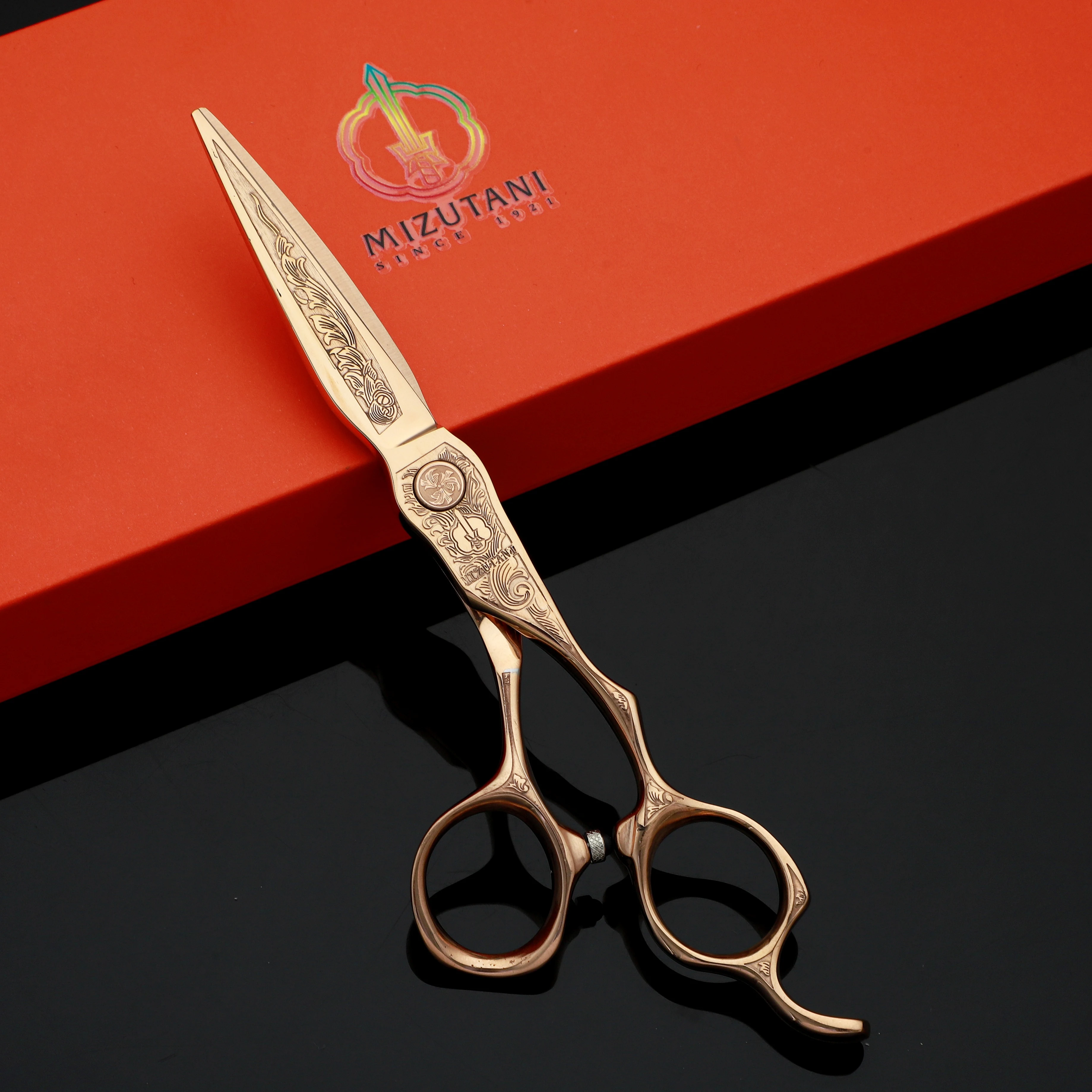 New MIZUTANI barber Scissors  6.0- inch gold scissors VG10 material Hair cutting machine professional hairdressing scissors