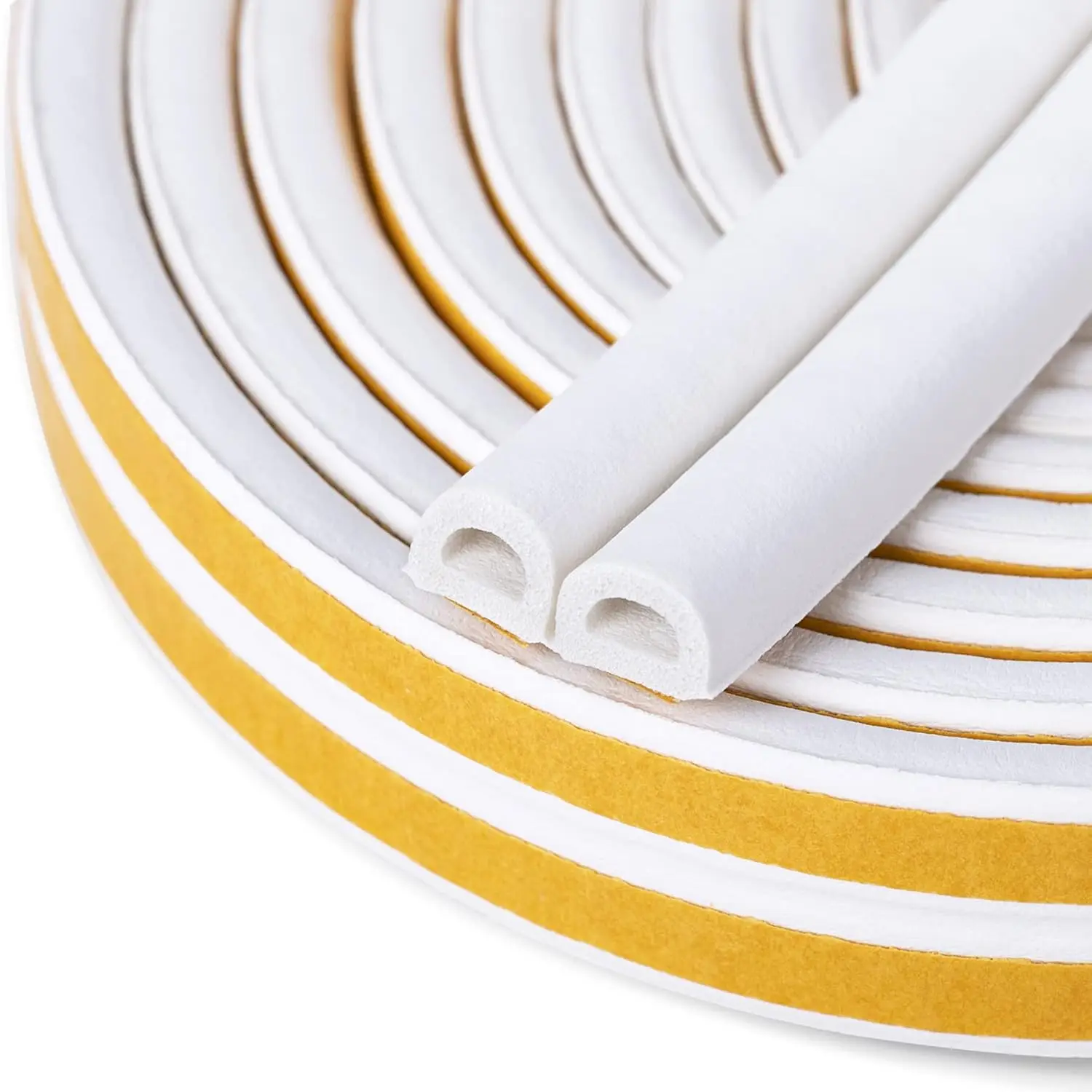 

Soundproof Door & Window Seal Strip, Self-Adhesive D-Shape Foam, 16.5 Ft White