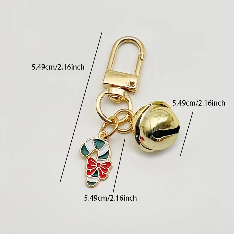 10pcs Christmas Theme Keychain Set – Random Pet Bell Key Ring Pendant, Cute Bag Key Ornament, Perfect Christmas Decoration Gift