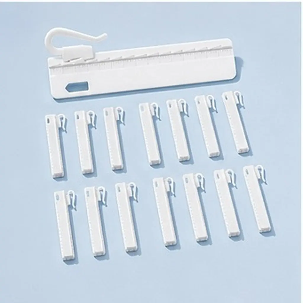 50Pcs Window Curtain Hooks White Adjustable Plastic Drapery Pinch Pleat Hooks Plastic Ratchet Clips for Pleated Drapes Hanging