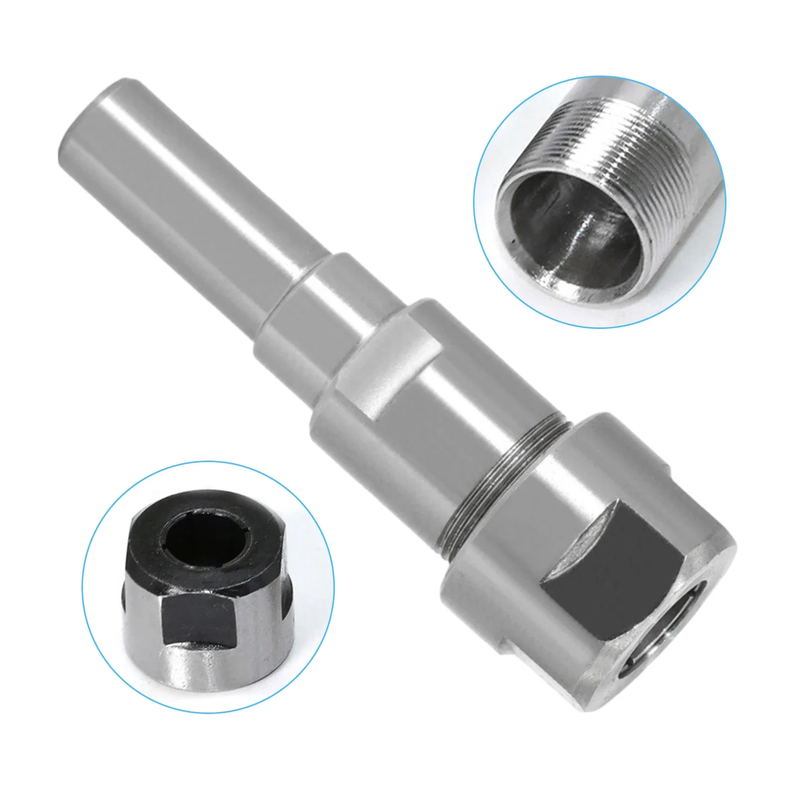 12mm Shank Adapter 12mm Router Converter Router Chuck Stable Rotation Carbon Steel Material Corrosion Resistant