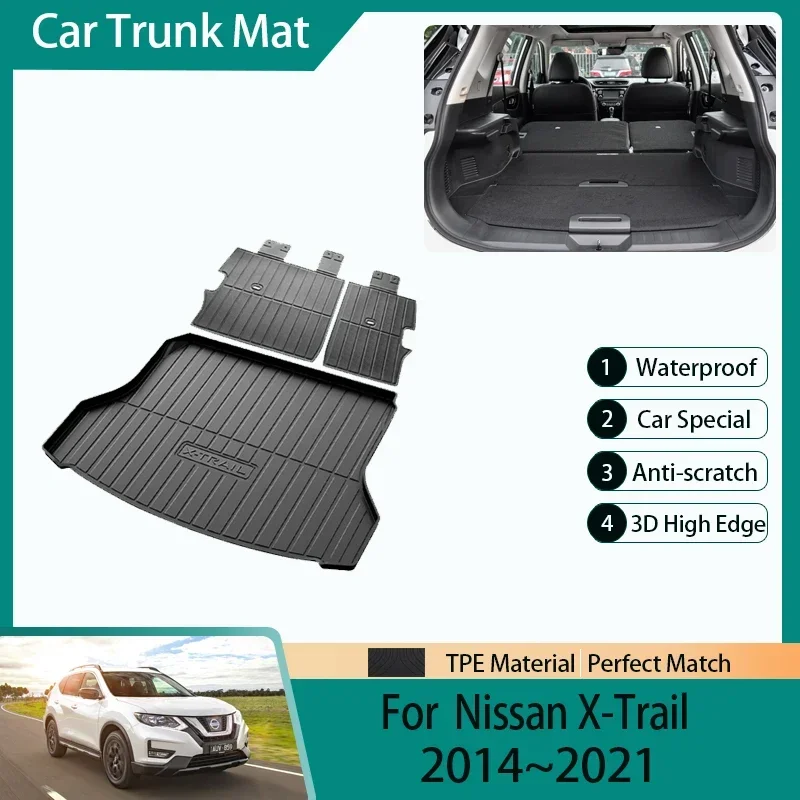 

Car Trunk Storage Mats For Nissan X-Trail Rogue T32 2014~2021 5Seat TPE Dirt-resistant Rear Trunk Pad Cover Rug Auto Accessories