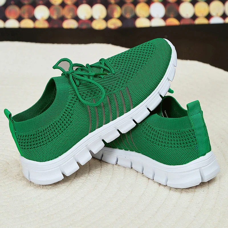 Mesh Breathable Soft Sole Sneakers Women Lightweight Non-Slip Running Walking Shoes Woman 2024 Spring Casual Lace Up Flats Shoes image 6