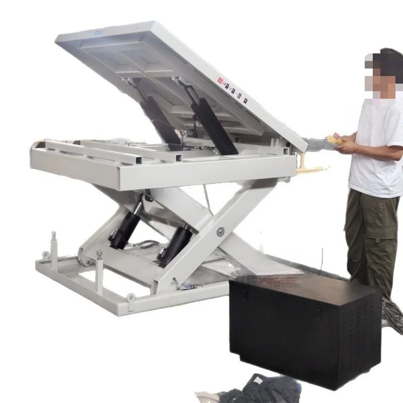 

Non-standard 1-ton tabletop tilting lifting platform, tilting lift, electric lifting platform capable of tipping and flipping