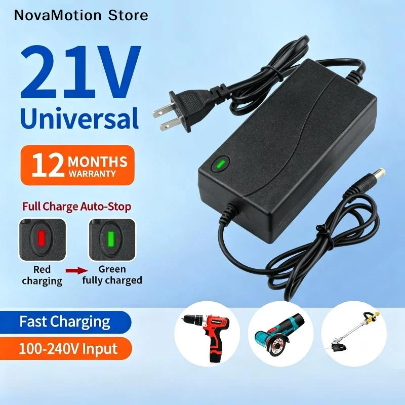 [NM]21V Smart Fast Charger For Cordless Drill/Electric Wrench Batteries, Full Charge Auto-Stop[NM]