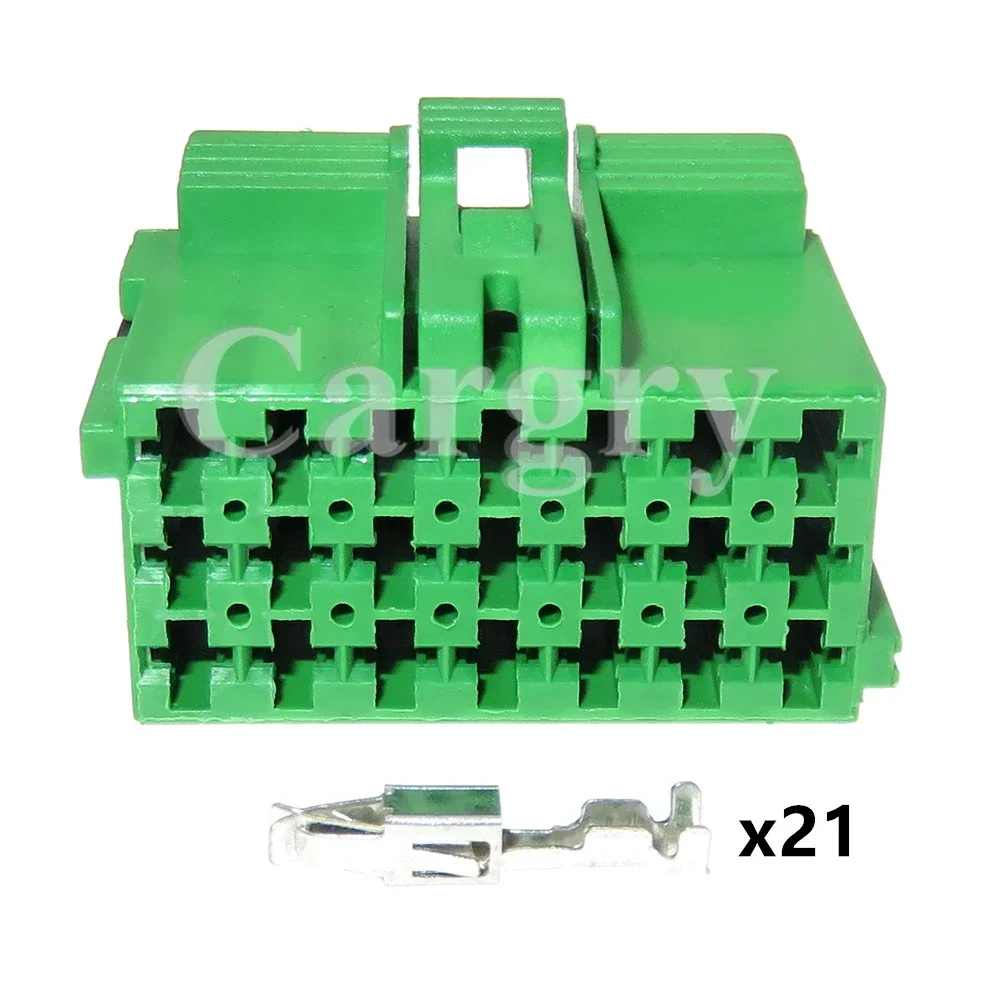 

1 Set 21P Green Car Plastic Housing Unsealed Socket AC Assembly Auto Parts 1-967625-4 967635-1 Auto Cable Harness Plug
