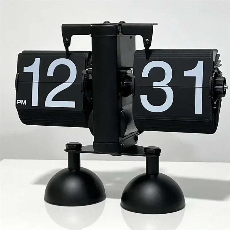 

Настольные часы в стиле ретро — винтажные цифровые автоматические раскладные часы с большими цифрами, питанием от батареи, уникальный подарок для декора домашнего офиса