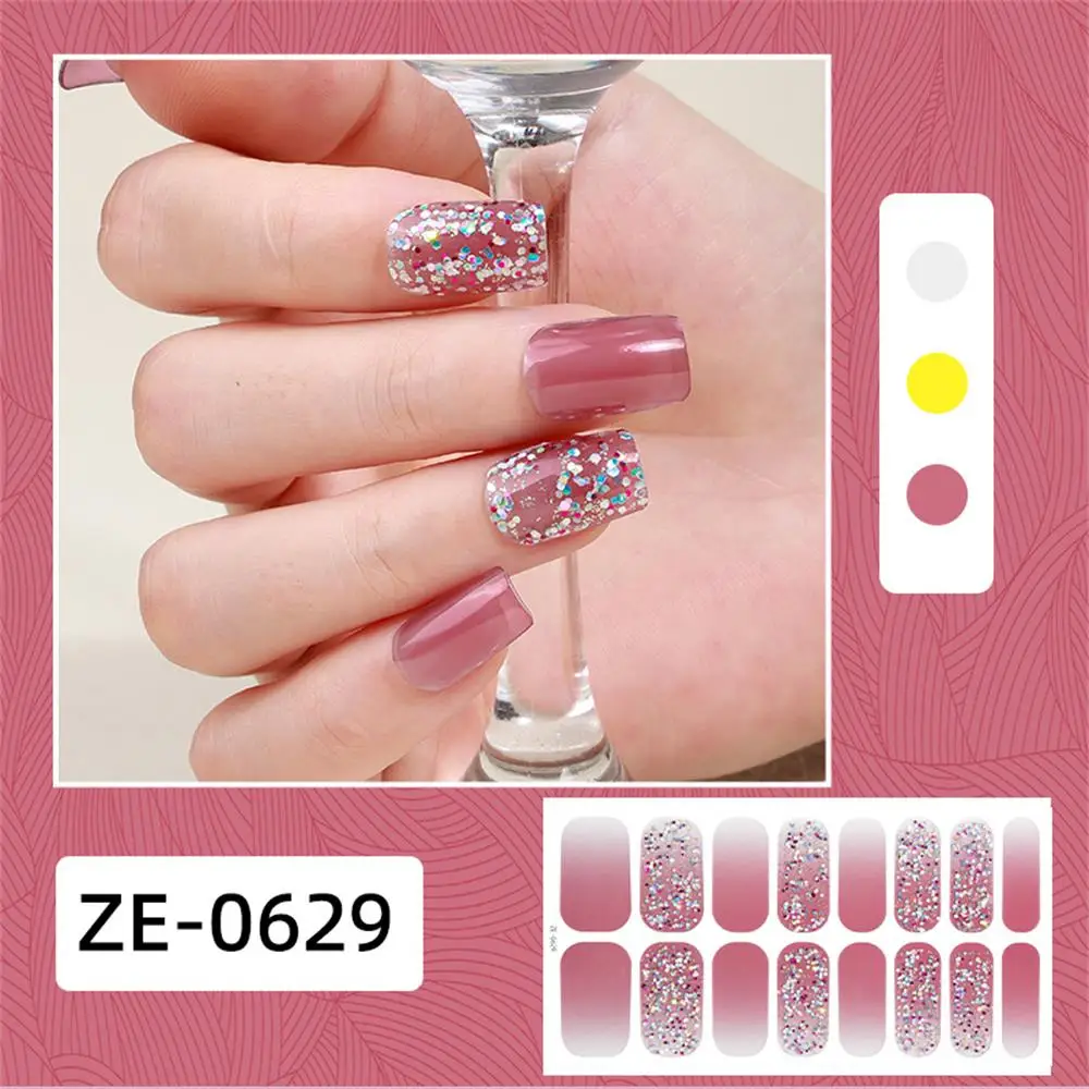 Adesivi per unghie con glitter sfumati con fiocchi di neve, involucri per unghie con diamanti luccicanti impermeabili – Decalcomanie per nail art virali
