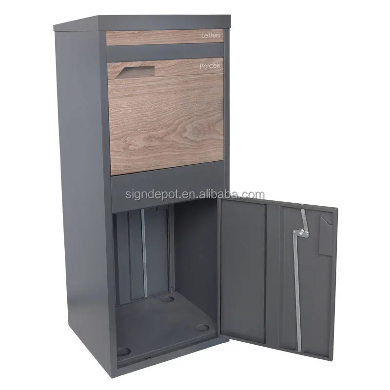 New Design Metal Mail Post Box With Wood Outdoor Wall Mounted Letter Box Residential Mailboxes