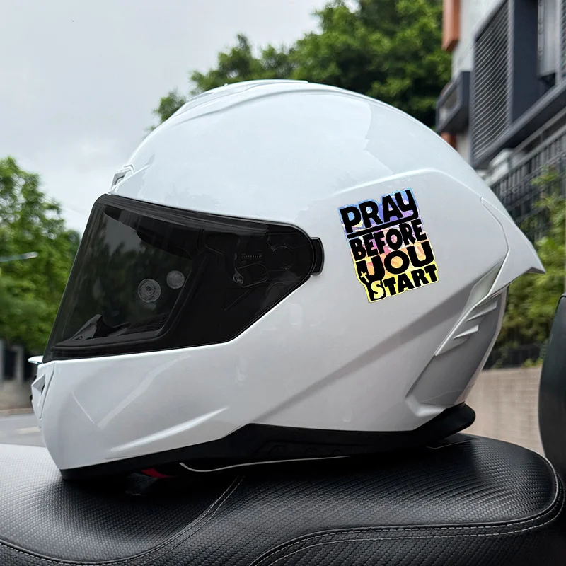

Rear Tank, Fuel Tank, Body, Vinyl Decals Waterproof Motorcycle Stickers "Prayer Before Departure" for Helmets