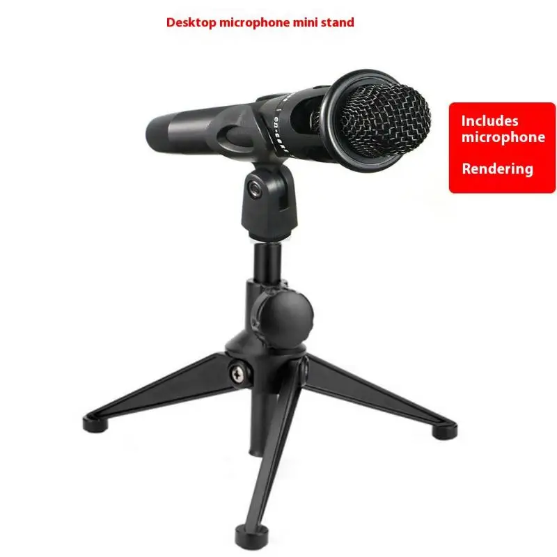 1Pc Mini Portable Table Mic Stand - Universal Adjustable Desktop Tripod with Clip, Lightweight Microphone Holder