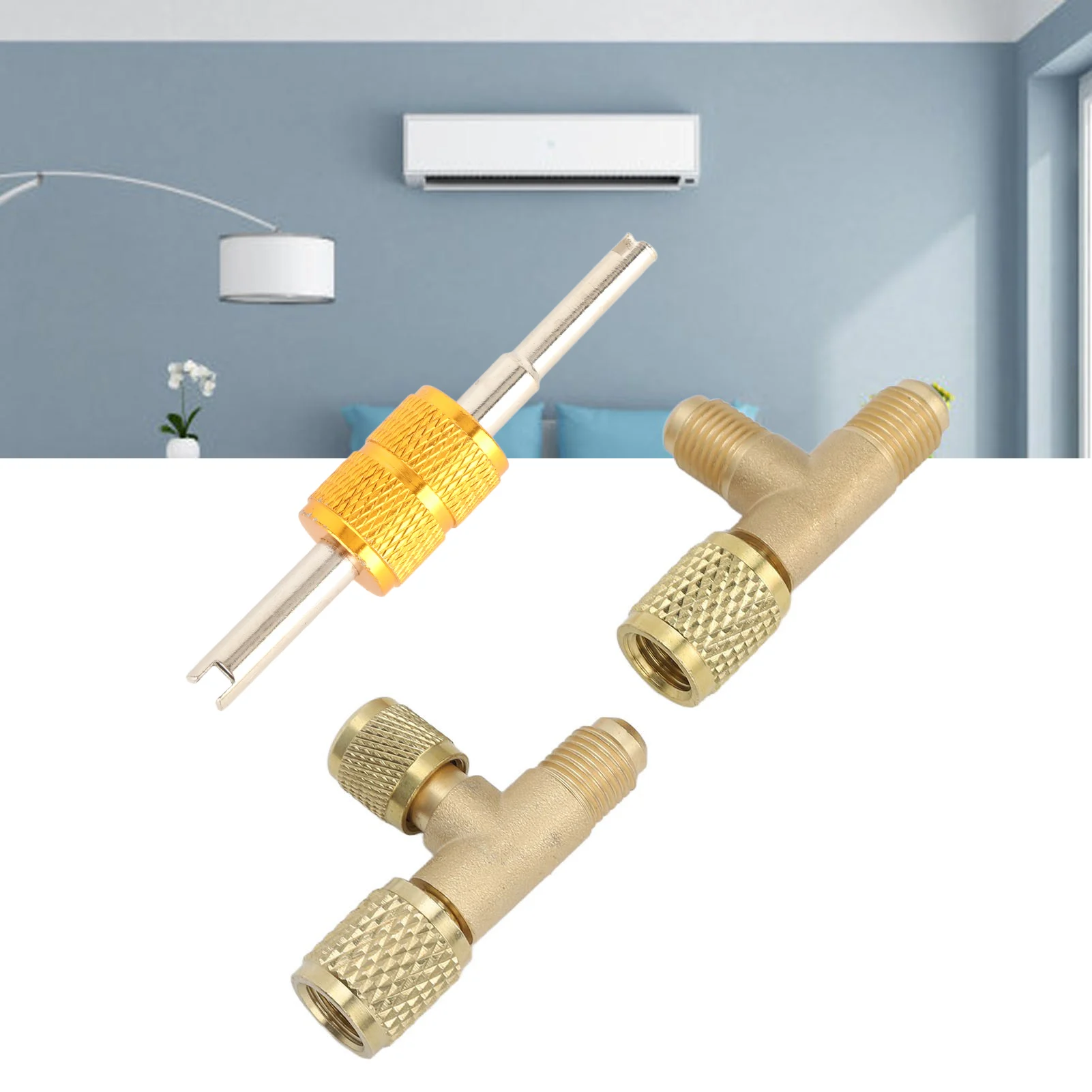 Quick Coupler Access Tee 1/4SAE Interface Better Fluoride Effect Brass Tee Adapter Strong Sealing for