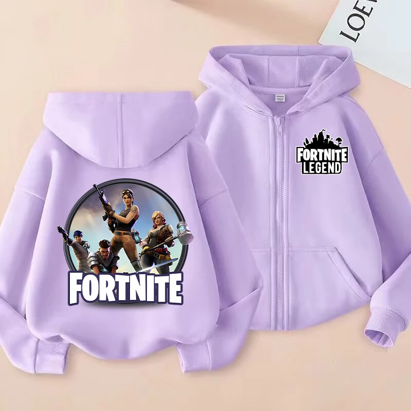 

New Fortnites Child Zip-up Hoodie Cartoon Anime Hoodies Casual Breathable Kids Boys Coat Jackets 2025 Spring Children Clothing