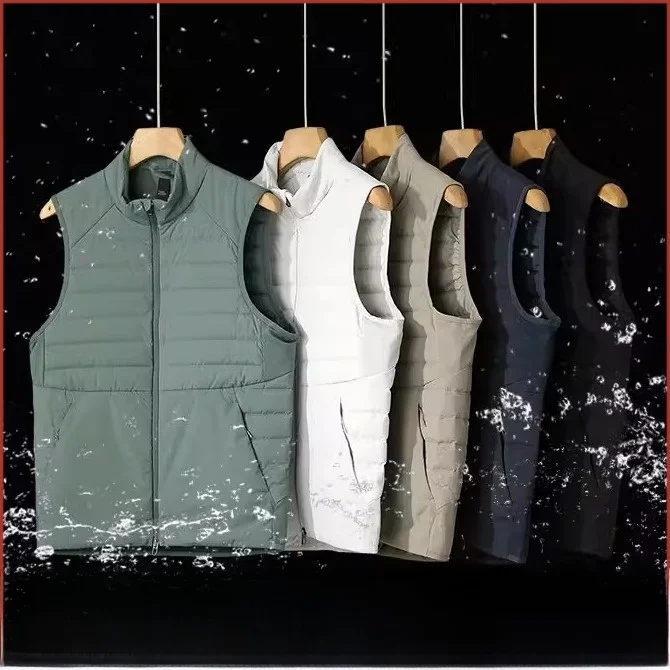 ex extérieur coupe-vent chaud col montant vers le bas gilet U remplacement résistant à l'usure imperméable Nylon Fce doublé fermeture éclair décor...