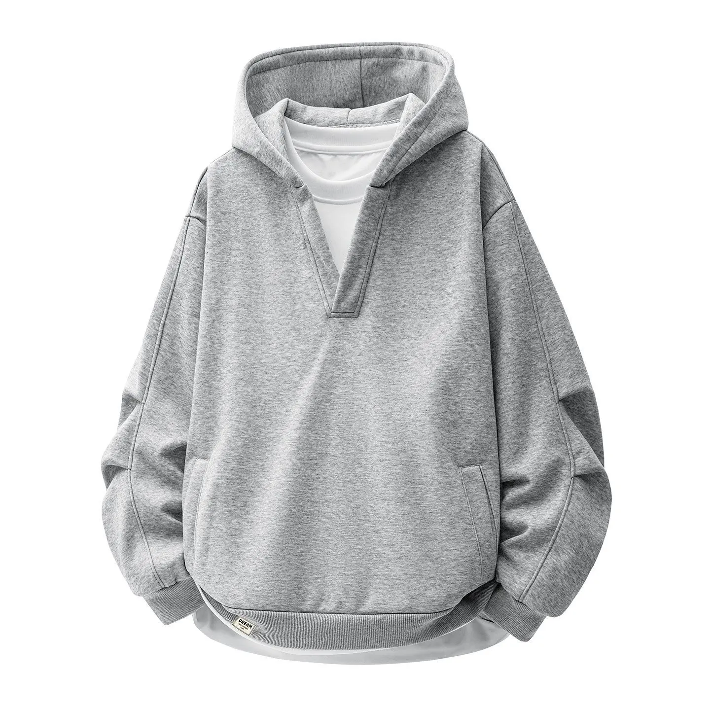 

Мужская повседневная толстовка с эффектом двухслойности, 60% хлопок, 40% полиэстер, осень 2025, модная, удобная, дышащая, цветная, спортивная кофта