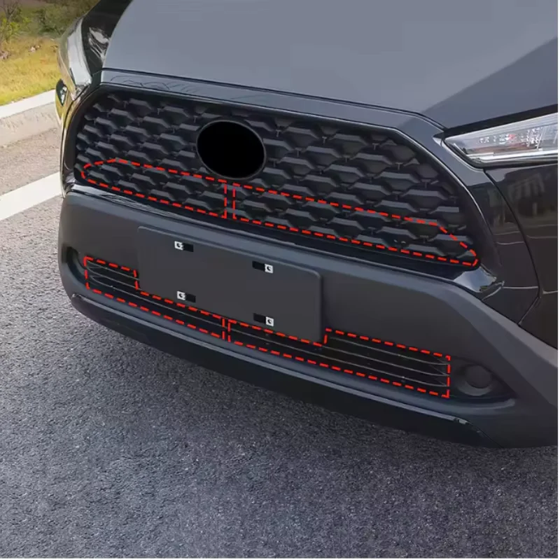 For Toyota Corolla Cross XG10 Hybrid 2022-2024 Car Front Middle Grille Insect Net Screening Mesh Anti-mosquito Dust Grille