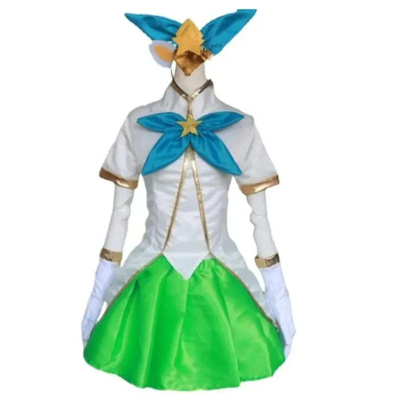 Game LOL Star Guardian Lulu The Fae Sorceress Cosplay Costume Wig Anime Magic Girl Top Skirt Sexy Woman Outfit Hallowen Suit