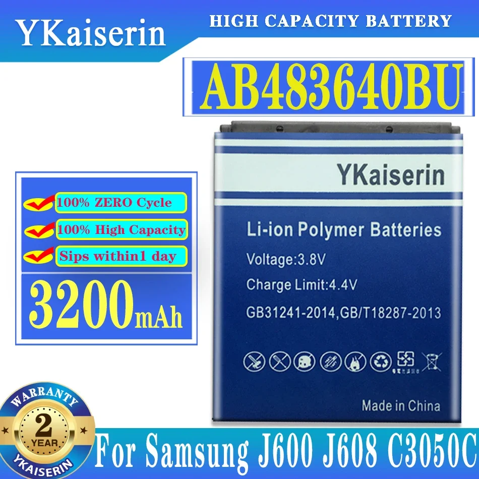 Аккумулятор ykaisin Ab483640bu для Samsung B3210, B3310, C3050, E740, F110, F768, J600, J750, L600, M600, S7350, S8300, Z170, Ab483640