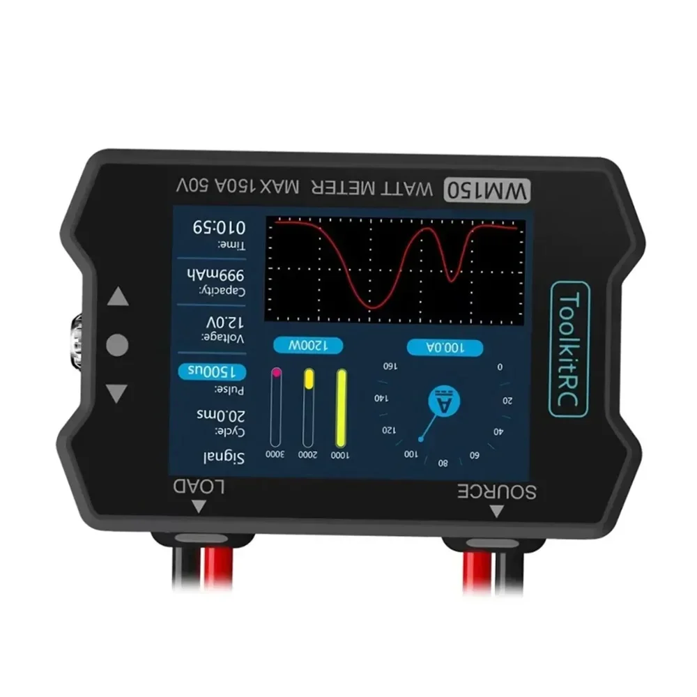 ToolkitRC WM150 150A 50V 와트 미터 전력 분석기, 전압 전류 PWM 테스터용 LCD 디스플레이, RC FPV 드론 부품