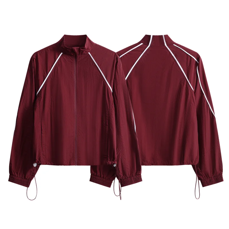 DRUR Women’s Lightweight Sport Jacket and Zip Up Windbreaker Running Yoga Coat With Pocket Casual Long Sleeve Jogging Outerwear