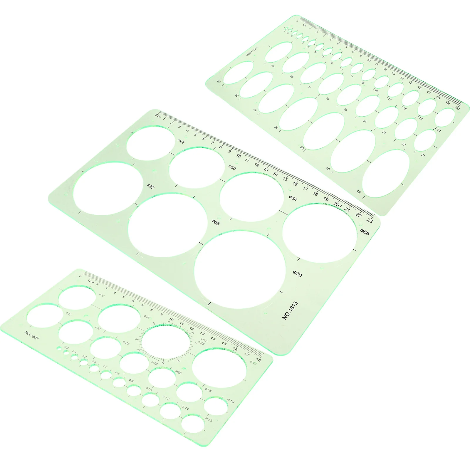 3 قطعة قالب رسم حاكم الأشكال الهندسية الإستنسل دائرة المنقلة للطلاب فن تصميم الأشكال الهندسية الإستنسل